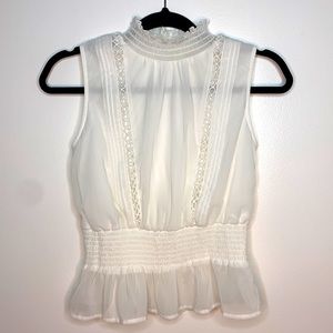 Ruffled white bohemian top